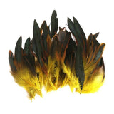 Maxbell 4x50pcs Beautiful Rooster Feathers Fringe Decoration Home Craft DIY Yellow