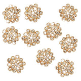 Maxbell 4xCrystal Diamante Pearl Flower Buttons FLATBACK Embellishment L