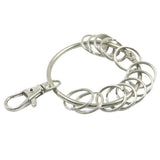 Maxbell 11xLarge Round Alloy Key Chain Keyring Holder Silver