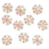 Maxbell 3xCrystal Diamante Pearl Flower Buttons FLATBACK Embellishment N