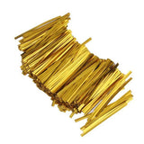Maxbell 4xChic 800 Pcs Metallic Twist Ties for Candy   Cake Pop Cello Bag Gold
