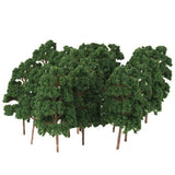 Maxbell 2x20Pcs Model Abies Holophylla Tress Train Railroad Scenery 1:150 Dark Green