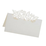 Maxbell 4x50 Butterflies Laser Cut Name Place Cards Wedding Guest Table Cards White