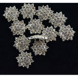 Maxbell 8xCrystal Diamante Pearl Flower Buttons FLATBACK Embellishment P