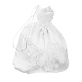 Maxbell 24xSatin Pearl Rhinestone Wedding Bridal Dolly Bag Handbag Ivory 21x22cm