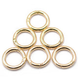 Maxbell 7x6Pcs Backpack Plated Alloy Round Spring Snap Hooks Clip Keychain Ring Gold