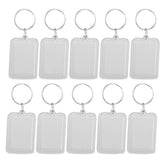 Maxbell 24x10x Clear Blank Insert Photo Picture Acrylic Frame Keyring Split 5.0x3.3cm