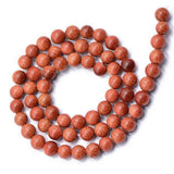 Maxbell 2x6mm Gold Sand Stone Round Gemstone Loose Beads Strand 15 Inch