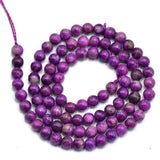 Maxbell 2x4 mm Fake Purple Charoite Round Loose Beads Strand 15 Inch