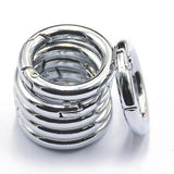 Maxbell 6x6Pcs Backpack Plated Alloy Round Spring Snap Hooks Clip Keychain Ring Silver