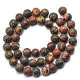 Maxbell 3x8mm Natural Red Leopardskin Jasper Jewelry Making round beads strand 15"