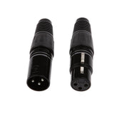 Maxbell 2x Pair XLR 3 Pin Male High Quality Microphone Cable Plug End Connectors