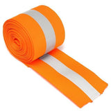 Maxbell 3x3 Meters Silver Reflective Tape Safty Strip Sew-on Lime Synth Fabric Orange
