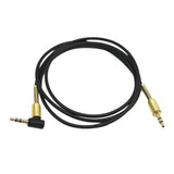 Maxbell 2x3.5mm Jack Audio Cable Male To Male 90 Degree Right Angle Aux Cable Black