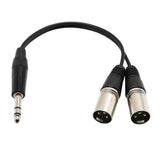 Maxbell 4x6.35mm Stereo Male to Dual XLR Male Breakout Cable Splitter XLR 0.3m