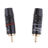 Maxbell 2x2X Copper AV RCA Plug Audio Cable Male Connector Gold Plated Hi-Fi Loud