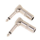 Maxbell 4x2 Pieces Mono Jack to Right Angled 90 Degree 6.35mm Welding Jack Plug