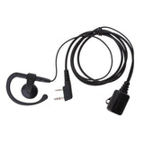 Maxbell 3x2 Pin G-Shape Headset PTT Mic Earphone for Walkie Talkie 2 Way Radio Black