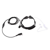 Maxbell 2xFlexible Throat Microphone Covert Acoustic Tube Earpiece Finger PTT Headset