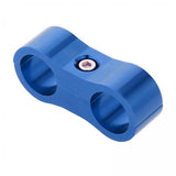 Maxbell 2xCar 2-Hole Fuel Hose Separator Clamp Oil Fuel Line Clamps Adapter AN6 Blue