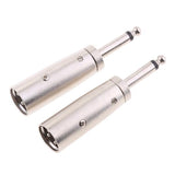 Maxbell 2x2 Pack XLR 3-Pin Male to 1/4" 6.35mm Mono Male Jack Audio Mic Adapter