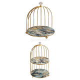 Maxbell 2 Pieces Bird Cage Cosmetic Organizer Bathroom Storage Rack Dresser Holder