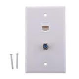 Maxbell 7xCoaxial F Connector Ethernet Network  Jack Wall Plate Socket