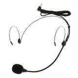 Maxbell 5xDouble Ear Hook Wired Headset Headworn Microphone Black 3.5mm Right Angle