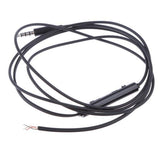 Maxbell 2x3.5mm DIY Earphone Audio Cable with Mic Volume Control Headphone Wire Black
