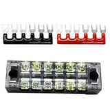 Maxbell 2x600V 15A 6 Positions Wire Barrier Strips Double Row Screw Terminal Blocks