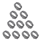 Maxbell 3x10 Pieces Stainless Steel Single Ear Clamps Hydraulic Hose 10 x 13.7-16.2mm