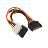 Maxbell 3x15 Pin Sata Male to Sata Female and 4Pin LP4 Power Splitter Y Cable 18cm