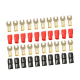 Maxbell 2x10 Pairs 8 AWG Car Audio Power Ground Wire Fork Terminal Connector Brass