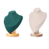 Maxbell 2 Pieces Jewlery Display Stand Organizer Wooden Bust Chain Holders