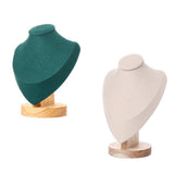 Maxbell 2 Pieces Jewlery Display Stand Organizer Wooden Bust Chain Holders