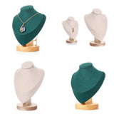 Maxbell 2 Pieces Jewlery Display Stand Organizer Wooden Bust Chain Holders