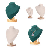 Maxbell 2 Pieces Jewlery Display Stand Organizer Wooden Bust Chain Holders
