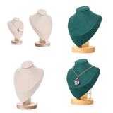 Maxbell 2 Pieces Jewlery Display Stand Organizer Wooden Bust Chain Holders