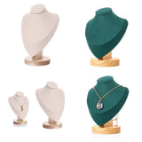 Maxbell 2 Pieces Jewlery Display Stand Organizer Wooden Bust Chain Holders