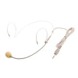 Maxbell 2xDouble Earhook Wired Headset Headworn Microphone Beige 3.5mm Straight Angle