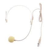 Maxbell 3xDouble Ear Hook Wired Headset Headworn Microphone Beige XLR 3Pin