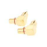 Maxbell 2x2x Right Angle RCA Adaptor Plug Male to Female 90 Degrees Gold Plated