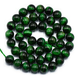 Maxbell 2x8mm Green Tiger Eye Jewelry Making Loose Beads Round 15''