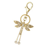 Maxbell 2xCrystal Dragonfly Charm Pendant Key Ring Key Chain