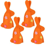 Maxbell 2x4pcs Cute Rabbit Design Easter Egg Covers Holder Decoration Ornament Orange