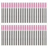 Maxbell 2x50Pcs Pro Disposable Mascara Wands Brush Eyelash Extension Applicator Makeup Rose Red