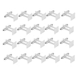 Maxbell 2x20Pcs Fashion Silver 10mm Flat Square Blank Settings Cuff Links Cufflinks