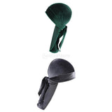 Maxbell 2pcs Unisex Velvet Bandana Durag Headwear Pirate Wrap Hat