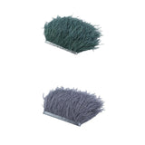 Maxbell 2 Pieces Dyed Ostrich Feather Fringe Trim Ribbon Embellishment