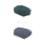Maxbell 2 Pieces Dyed Ostrich Feather Fringe Trim Ribbon Embellishment
